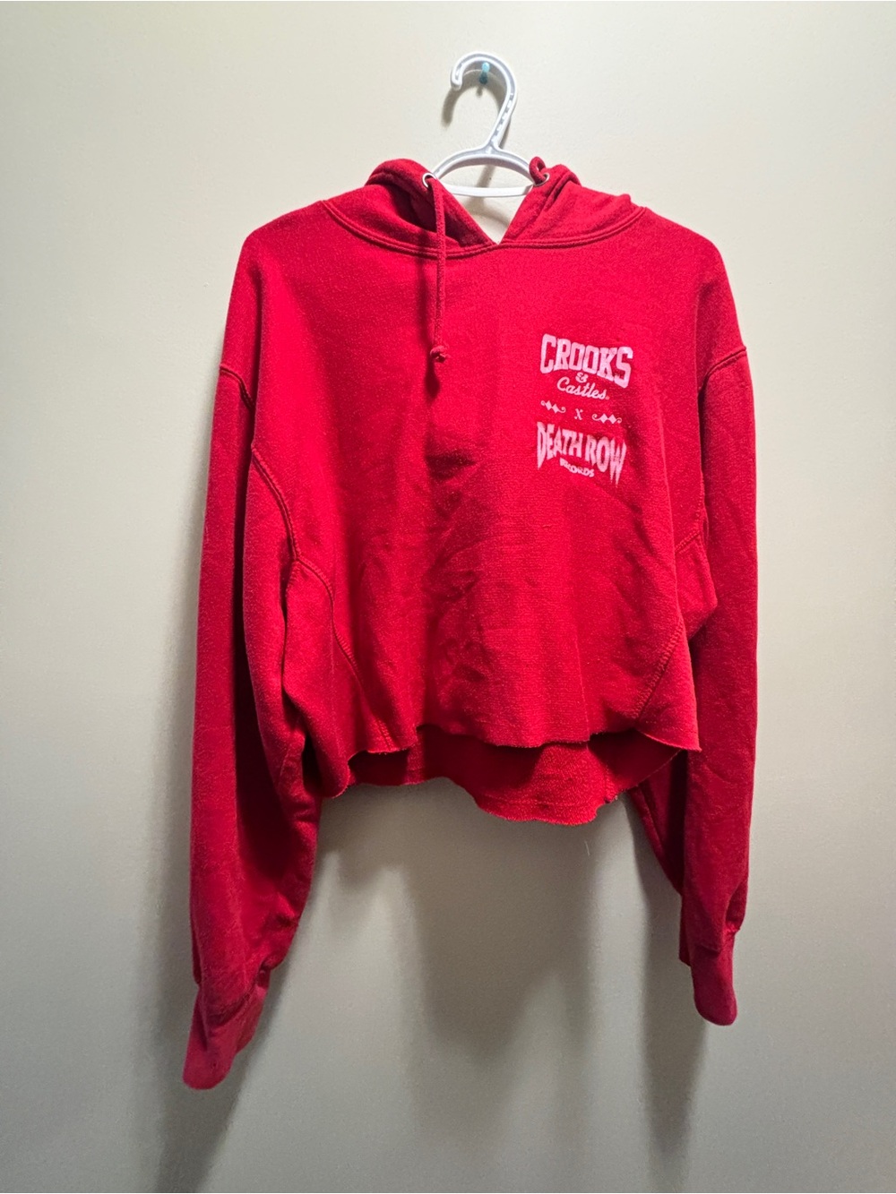 Crooks n Castles x Death Row Records Cropped Hoodie Oversized Snoop Dog